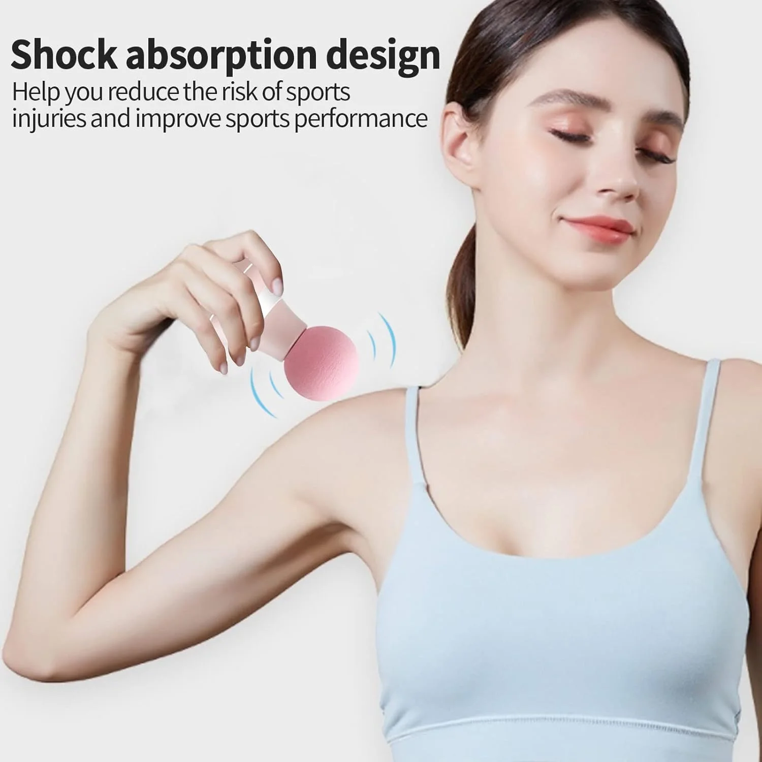 ماساژور دستی برقی کوچک قابل حمل، دارای 6 حالت لرزش قدرتمند، بی سیم و قابل حمل، مناسب برای ماساژ شانه، گردن و کمر - صورتی