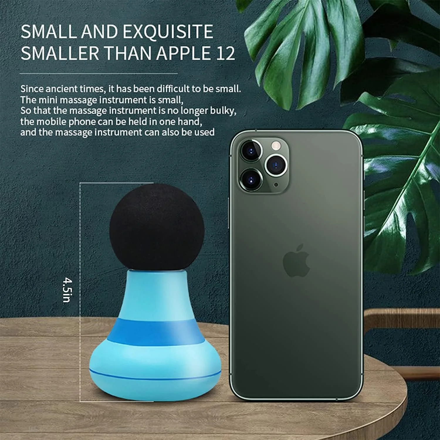 ماساژور کوچک قابل حمل، ماساژور جیبی قدرتمند با 6 حالت لرزش، ماساژور دستی برای کمر، تسکین درد و آرامش عضلات (آبی)