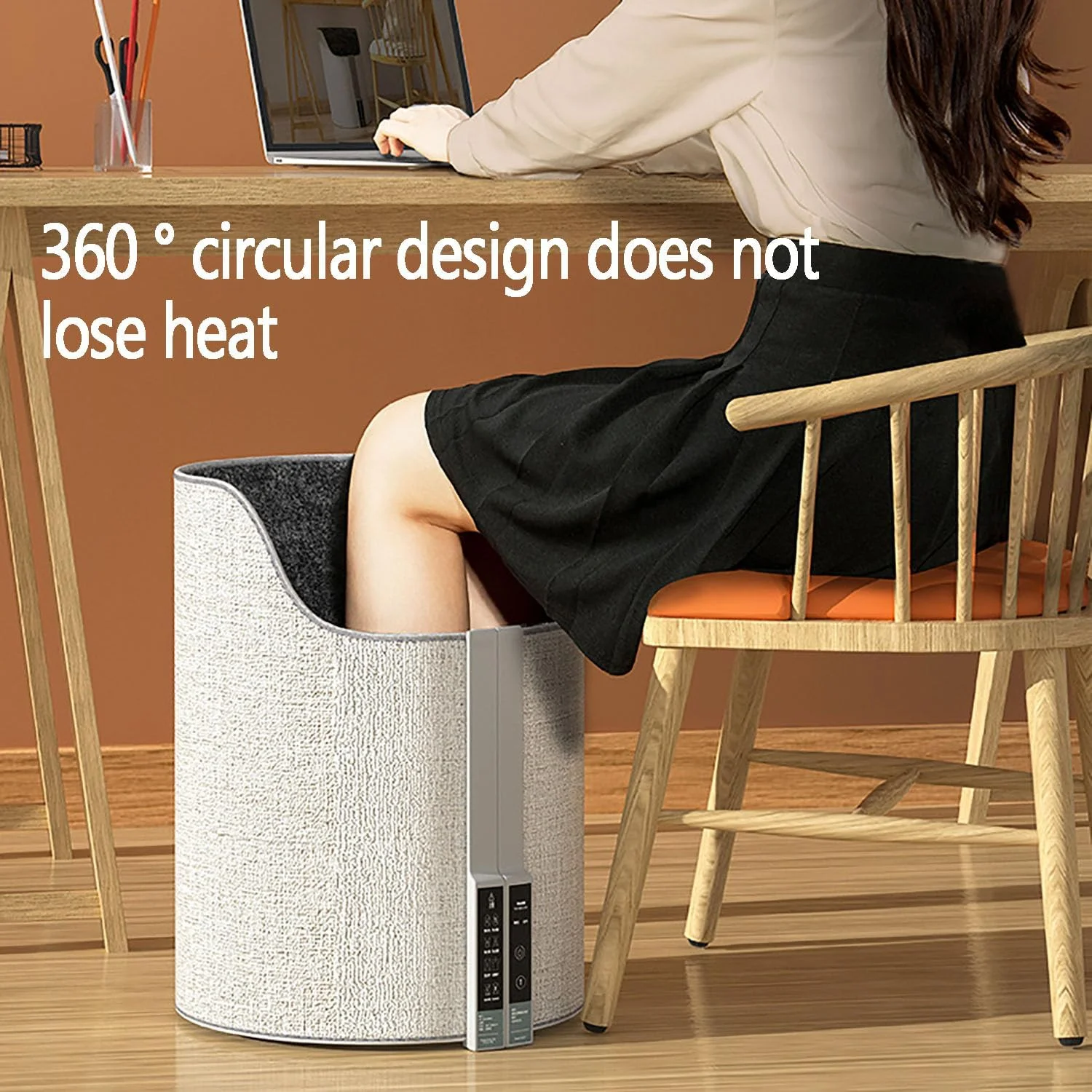 گرم کننده پا تاشو زیر میز، گرم کننده برقی پا، 5 سطح حرارت، 4 تایمر، پد گرم کننده سریع، خاموش شدن خودکار در صورت واژگونی 45 درجه، برای پاهای سرد مردان و زنان