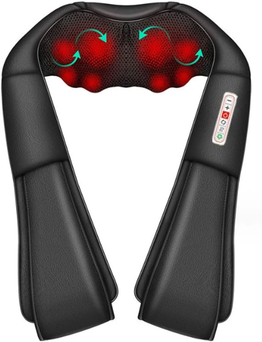 ماساژور گردن و کمر (BS) با گرمایش شیاتسو، 6 حالت کلیدی برای آرامش عضلات و تسکین درد، ایده آل برای شانه، کمر و پا در خانه، محل کار و ماشین، ارائه راحتی نهایی، مشکی