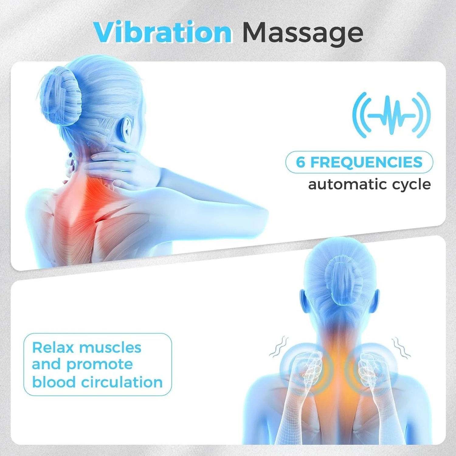 بالش ماساژ گردن آنجو - بالش ماساژور گردن 3 در 1 برای درد شانه، تسکین درد بافت عمیق، با عملکرد گرمایش و کشش، اصلاح کننده قوز برای زنان