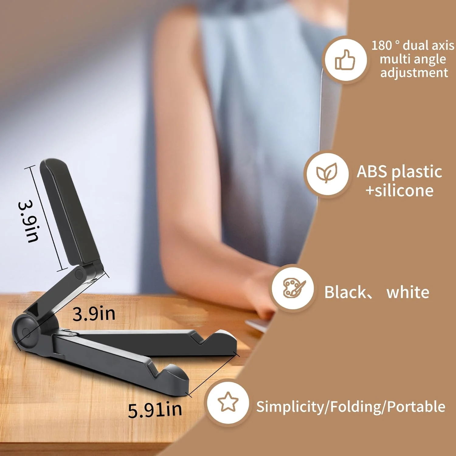 پایه نگهدارنده مانیتور قابل حمل و پایه نگهدارنده تبلت - قابل تنظیم، تاشو، سبک وزن، سازگار با اکثر تبلت ها، کیندل فایر و تلفن های هوشمند 7 تا 10.2 اینچی