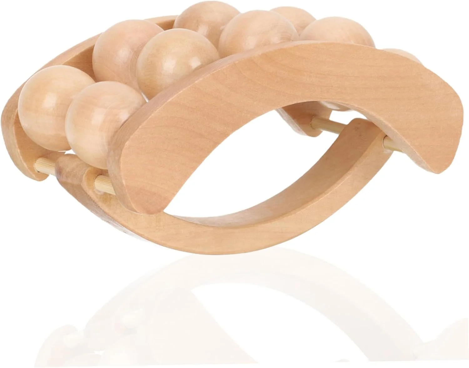 ابزار ماساژ غلتکی طب فشاری برای گردن و شانه، غلتک دستی بدن برای تسکین عضلات، ماساژور قابل حمل شانه و گردن، چوبی، ایده آل برای استفاده در منزل