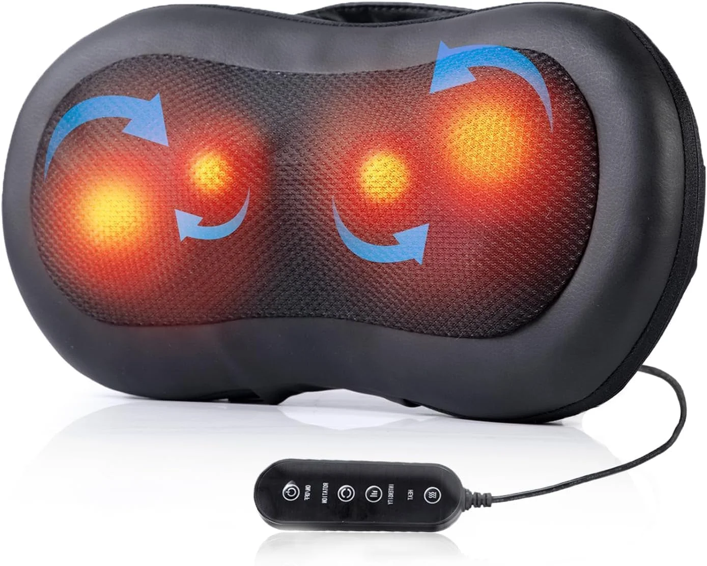 بالش ماساژور گردن و کمر بی سیم AERLANG با گرما، ماساژ سه بعدی ورزشی برای شانه، گردن و کمر برای خانه، محل کار و هدیه تولد برای زنان، مردان، مادر، پدر و روز پدر