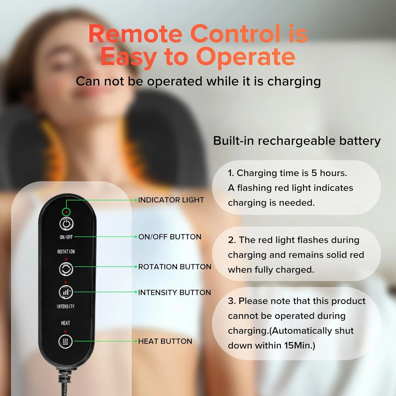 بالش ماساژور گردن و کمر بی سیم AERLANG با گرما، ماساژ سه بعدی ورزشی برای شانه، گردن و کمر برای خانه، محل کار و هدیه تولد برای زنان، مردان، مادر، پدر و روز پدر