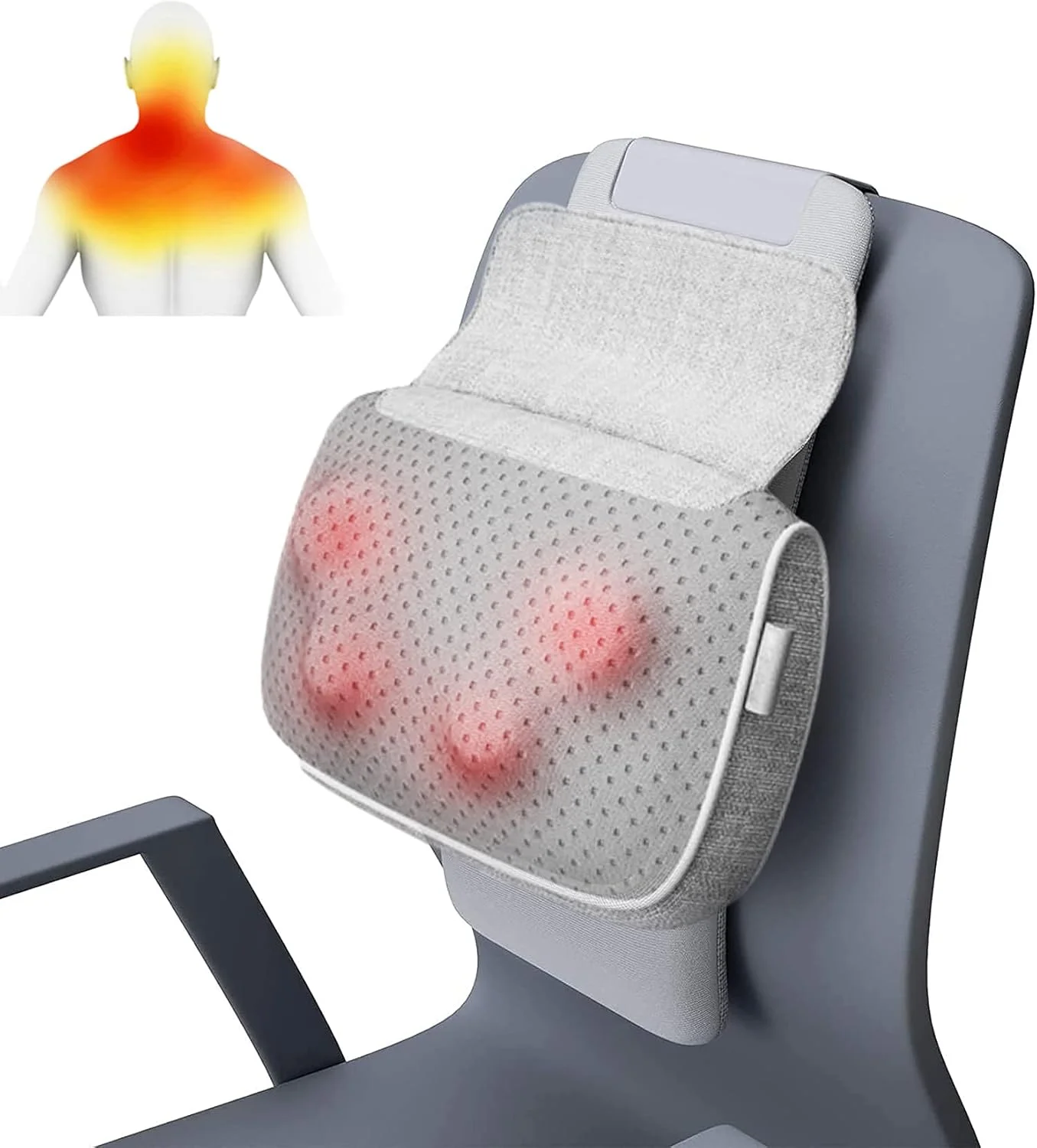 ماساژور شیاتسو گردن و کمر MAKINGTEC، ماساژور بالشتی حرارتی با ورز دادن عمیق بافت برای کمر بالا و پایین، شانه ها، ماساژور ساق پا برای صندلی اداری منزل