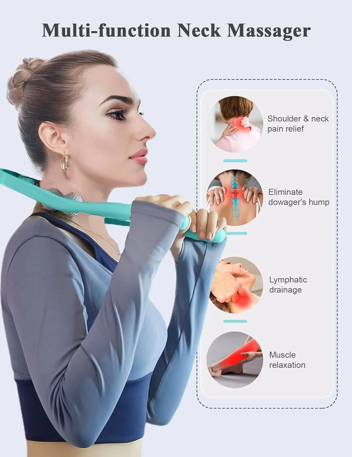 ماساژور گردن ارتقا یافته NALACAL، ماساژور غلتکی 6 توپی، تسکین درد، ماساژور بافت عمیق، ابزار تسکین دستی گردن، ماساژور دستی گردن و پشت، شانه و گردن برای تسکین درد بافت عمیق