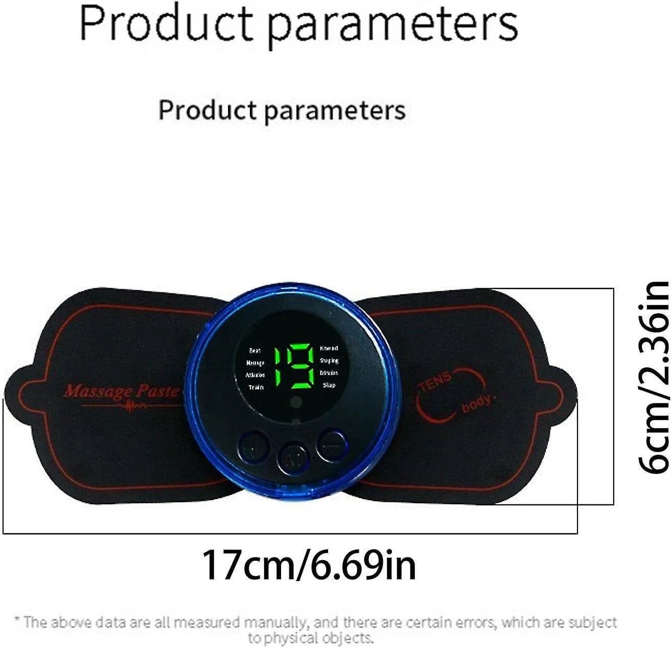 ماساژور ای ام اس، ماساژور بدن، گردن بی سیم قابل حمل دارای 8 حالت ماساژ و 19 سطح قدرت، قابل شارژ برای تسکین درد شانه، بازوها، پاها، کمر، مناسب برای آقایان و بانوان، 1 عدد