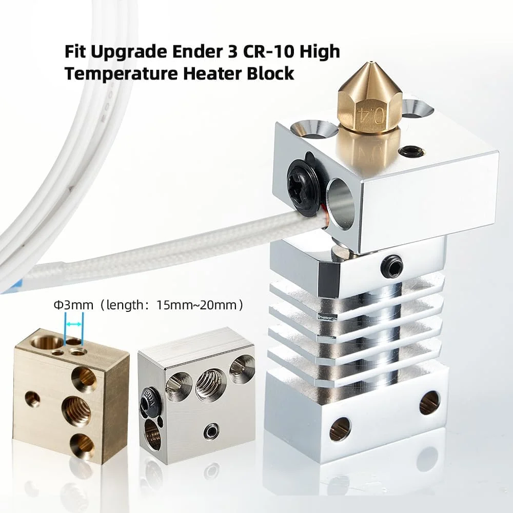 ترمیستور پرینتر سه بعدی Ender-3/ Ender-3-v2: ترمیستورهای NTC 100K 3950 یک متری، 3 عددی برای Creality Ender 3 Pro/3 Max/5 Pro/CR-10/V6 Volcano، دقت بالا و مقاومت در برابر دمای بالا، توسط 5APLUSREPRAP