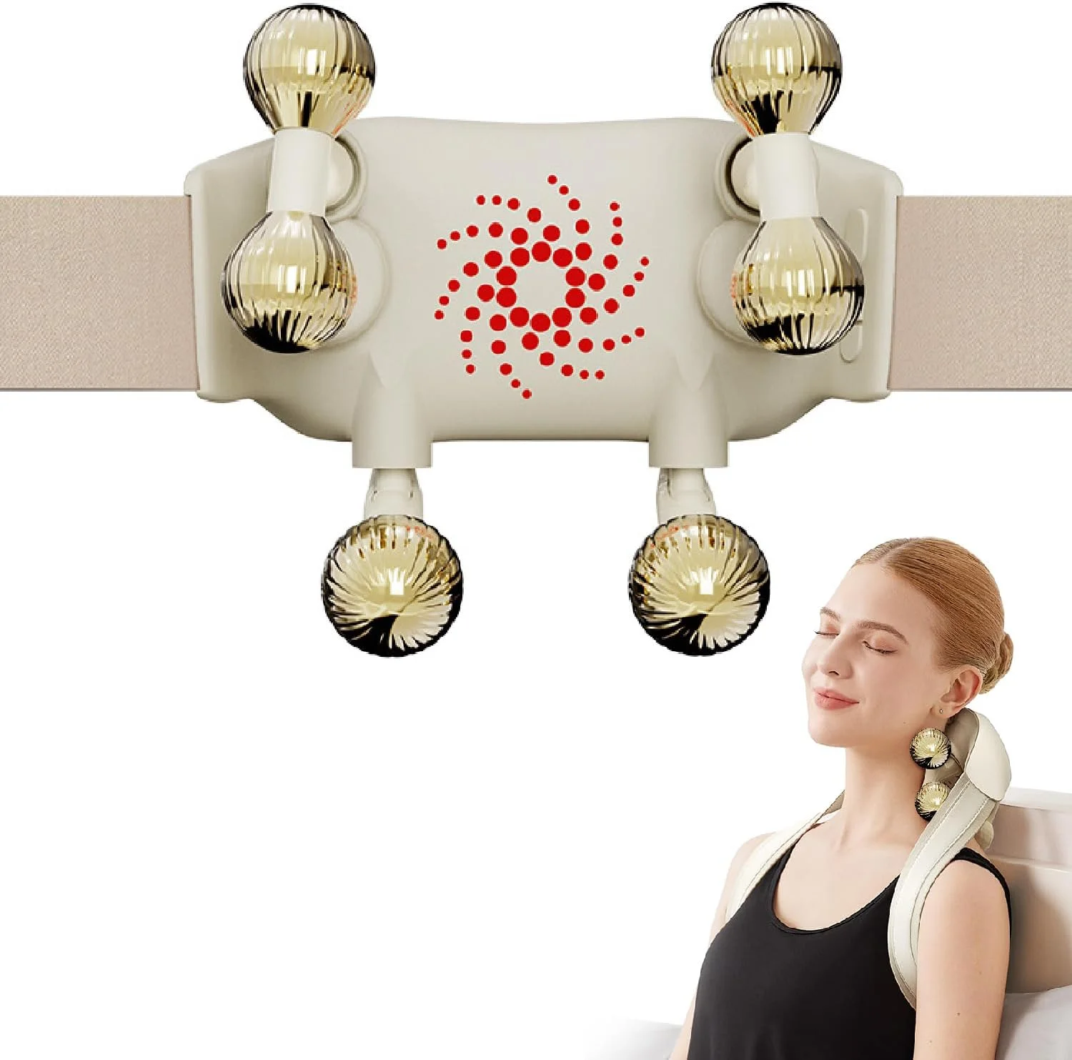 ماساژور گردن برای تسکین درد بافت عمیق، ماساژور شیاتسو گردن و شانه 6 بعدی بدون سیم با حرارت، هدیه ماساژ الکتریکی برای مردان و زنان