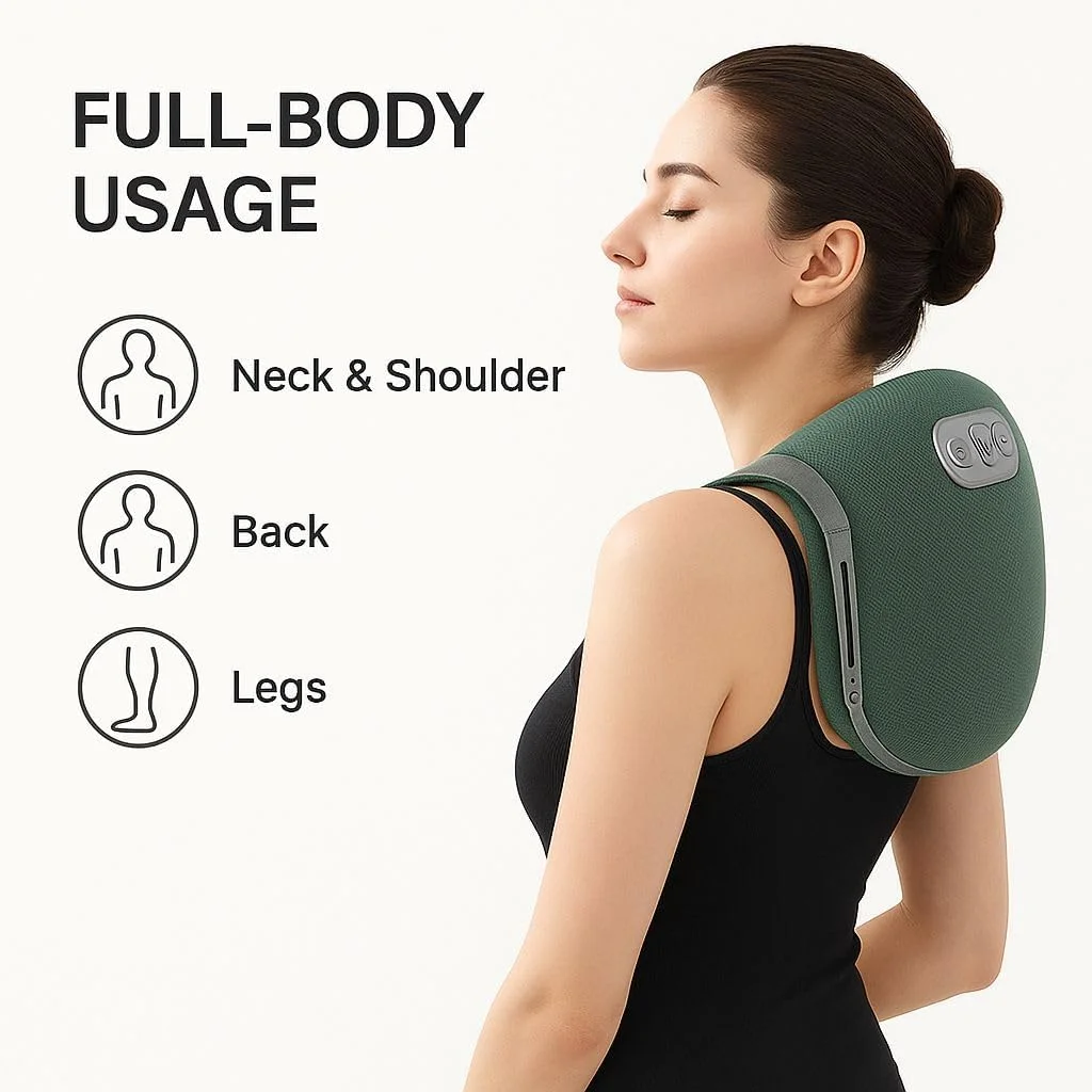 ماساژور گردن 2025، ماساژ الکتریکی شانه و گردن برای تسکین درد، ماساژ بافت عمیق گرمایشی برای گردن، پشت، شانه - سبز ماساژور گردن 2025، ماساژ الکتریکی شانه و گردن برای تسکین درد، ماساژ بافت عمیق گرمایشی برای گردن، پشت، شانه - سبز