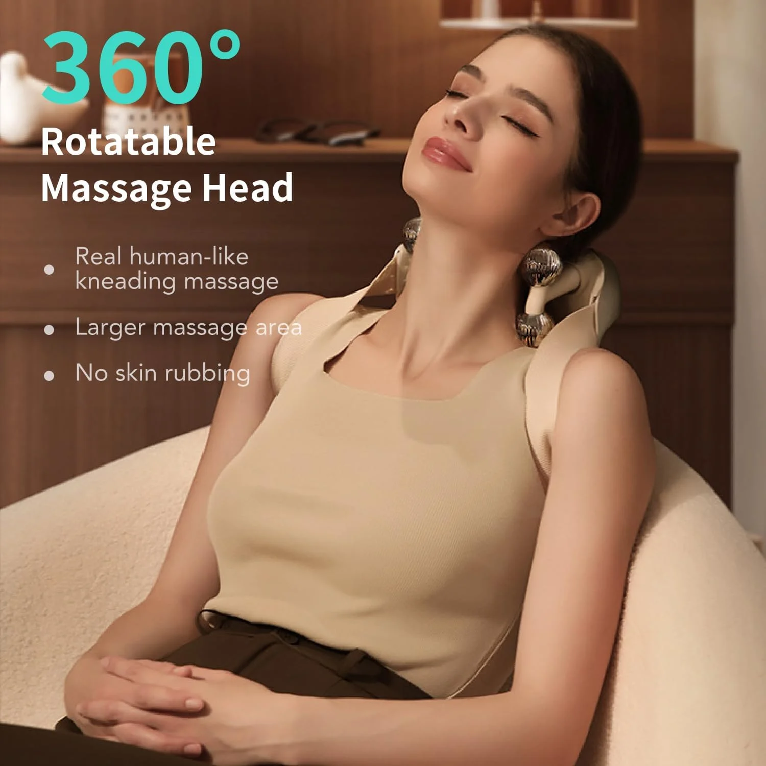 ماساژور گردن برای تسکین درد بافت عمیق، ماساژور شیاتسو گردن و شانه 6 بعدی بدون سیم با حرارت، هدیه ماساژ الکتریکی برای مردان و زنان