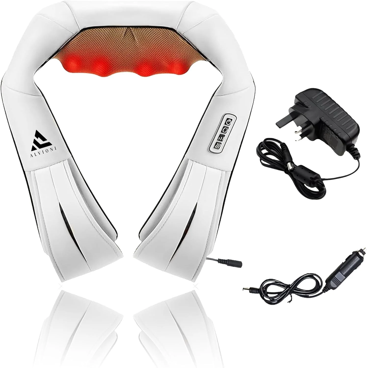 ماساژور گردن Alvioni - ماساژور شیاتسو سه بعدی با گرمای آرامش بخش و خاموشی خودکار - تسکین درد برای گردن، شانه، پشت و پا | ایده آل برای استفاده در خانه، دفتر، ماشین ماساژور گردن Alvioni - ماساژور شیاتسو سه بعدی با گرمای آرامش بخش و خاموشی خودکار - تسکین درد برای گردن، شانه، پشت و پا | ایده آل برای استفاده در خانه، دفتر، ماشین