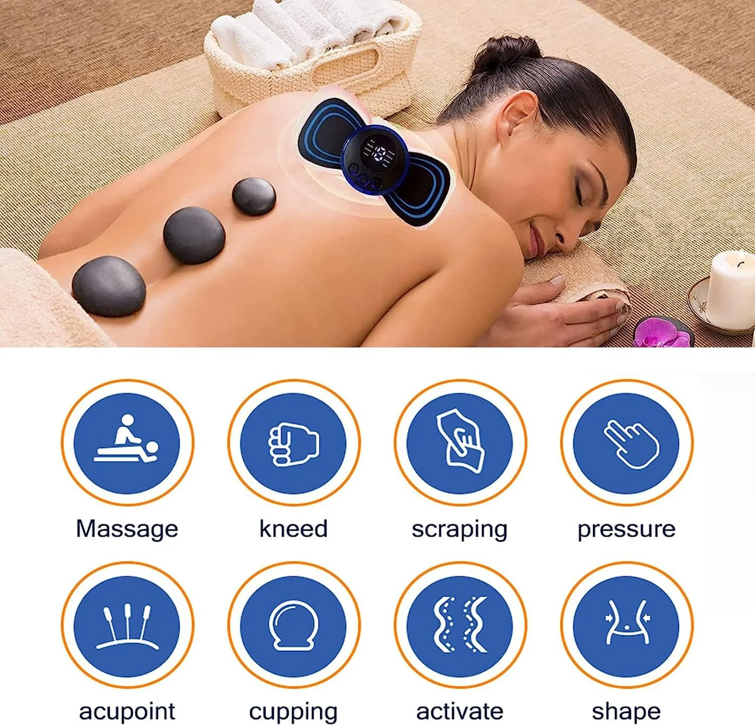 پد ماساژور گردن کوچک، 6 عدد پد ماساژ گردن برای کل بدن با جریان میکرو EMS