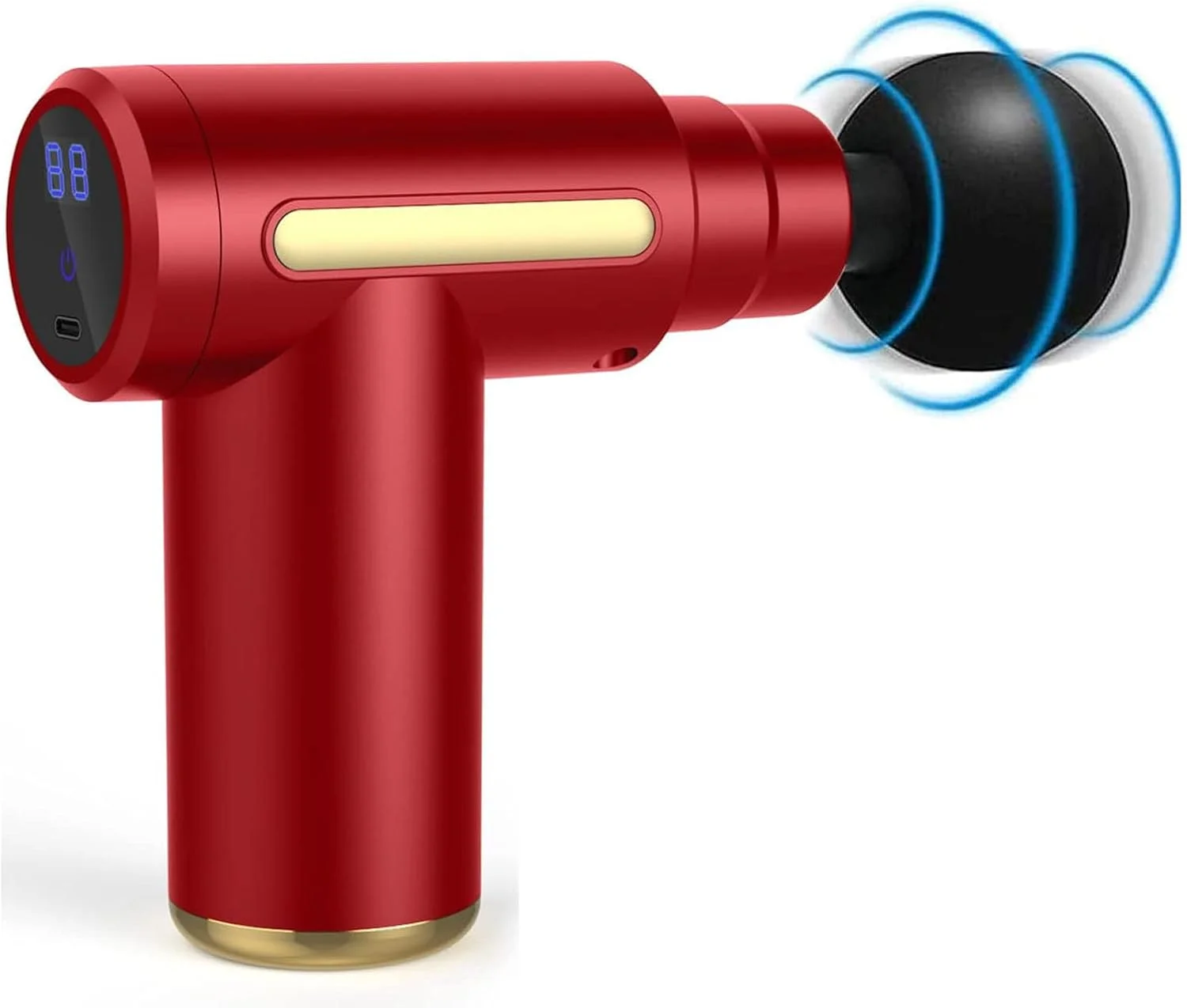 ماساژور ضربه ای جیبی کوچک، قابل حمل و کم صدا برای تسکین درد گردن و کمر (قرمز)