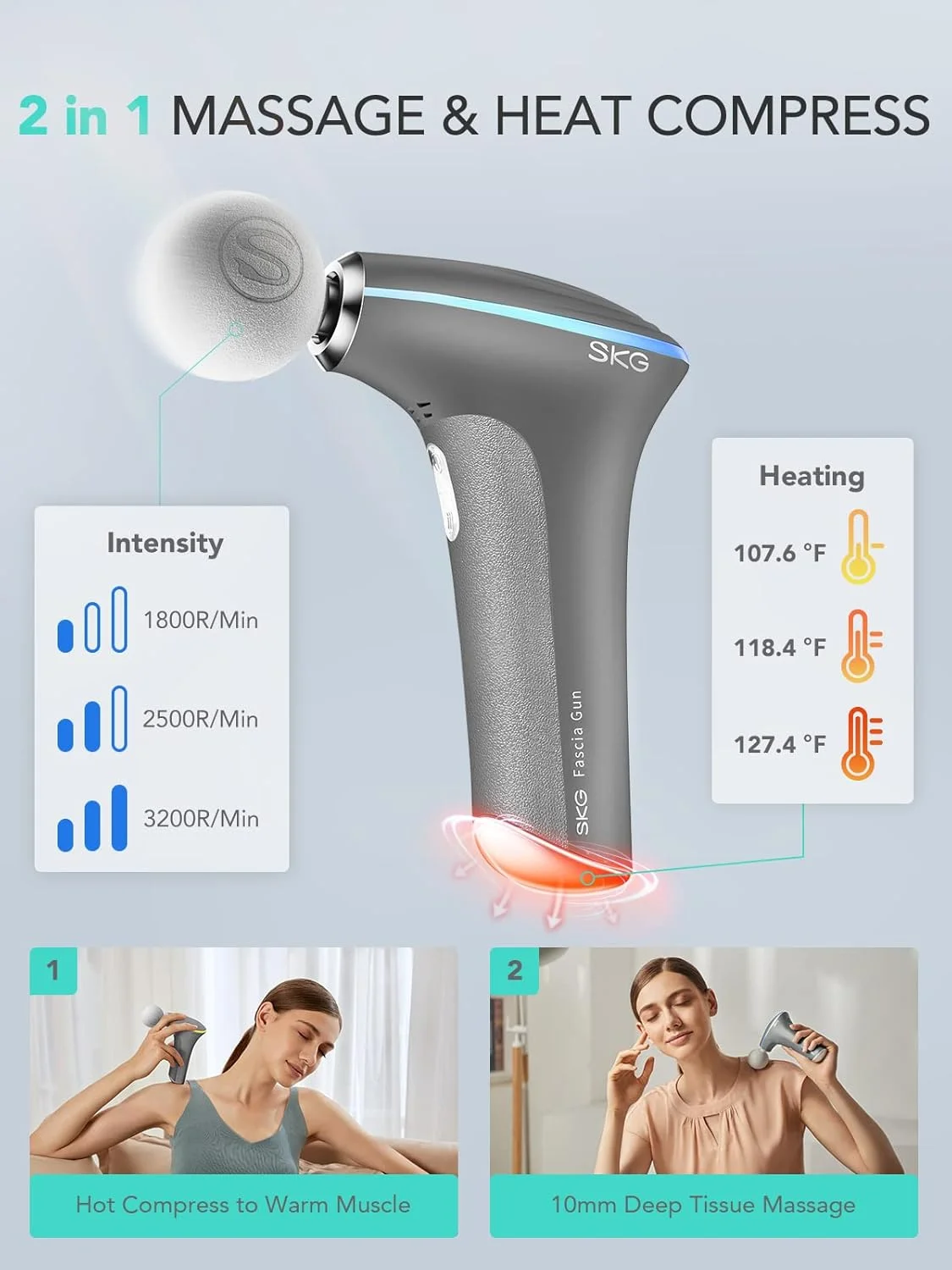 ماساژور گردن SKG برای تسکین درد با بافت عمیق، ماساژور گردن بی سیم شیاتسو با گرما برای گردن، پشت، شانه، پاها، ایده های هدیه ماساژ الکتریکی، H5 Mini ماساژور گردن SKG برای تسکین درد با بافت عمیق، ماساژور گردن بی سیم شیاتسو با گرما برای گردن، پشت، شانه، پاها، ایده های هدیه ماساژ الکتریکی، H5 Mini