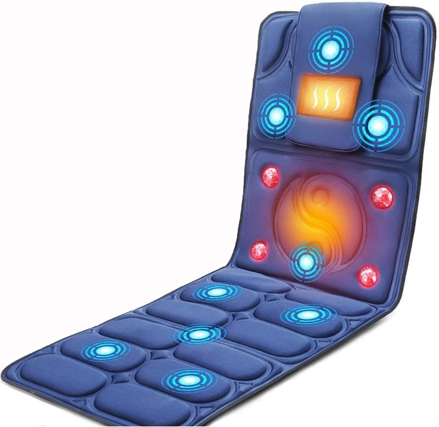 تشک ماساژ تمام بدن آراست با گرما، پد ماساژور ویبره 9 موتوره، ماساژور تمام بدن برای گردن و کمر، ریلکسیشن عضلات ساق پا LEOWE