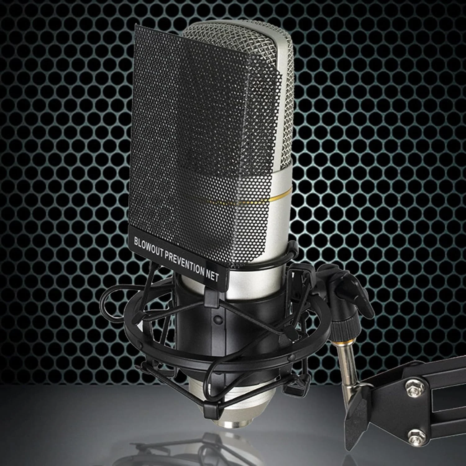 میکروفون کاردیوئید با دیافراگم بزرگ کارت صدا کامپیوتر برای ضبط صدای واضح استودیو پادکست و پخش