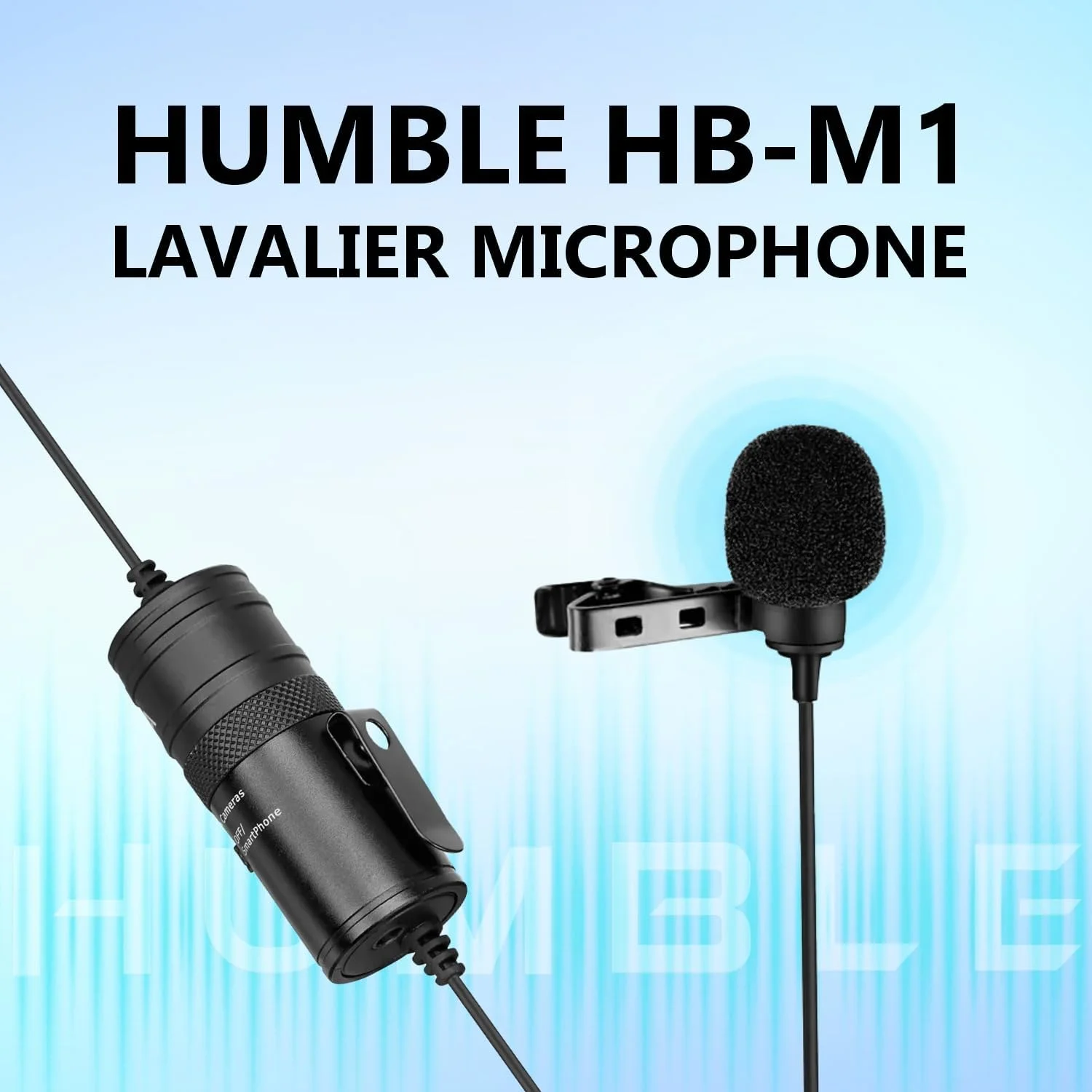 میکروفون یقه‌ای همه جهته HUMBLE - میکروفون کندانسور یقه‌ای برای گوشی‌های هوشمند اندروید با جک 3.5 میلی‌متری، دوربین‌های فیلمبرداری، دوربین‌های DSLR و رایانه‌های شخصی - ایده‌آل برای مصاحبه‌های حرفه‌ای، ارائه‌ها و استریمینگ (6 متر)