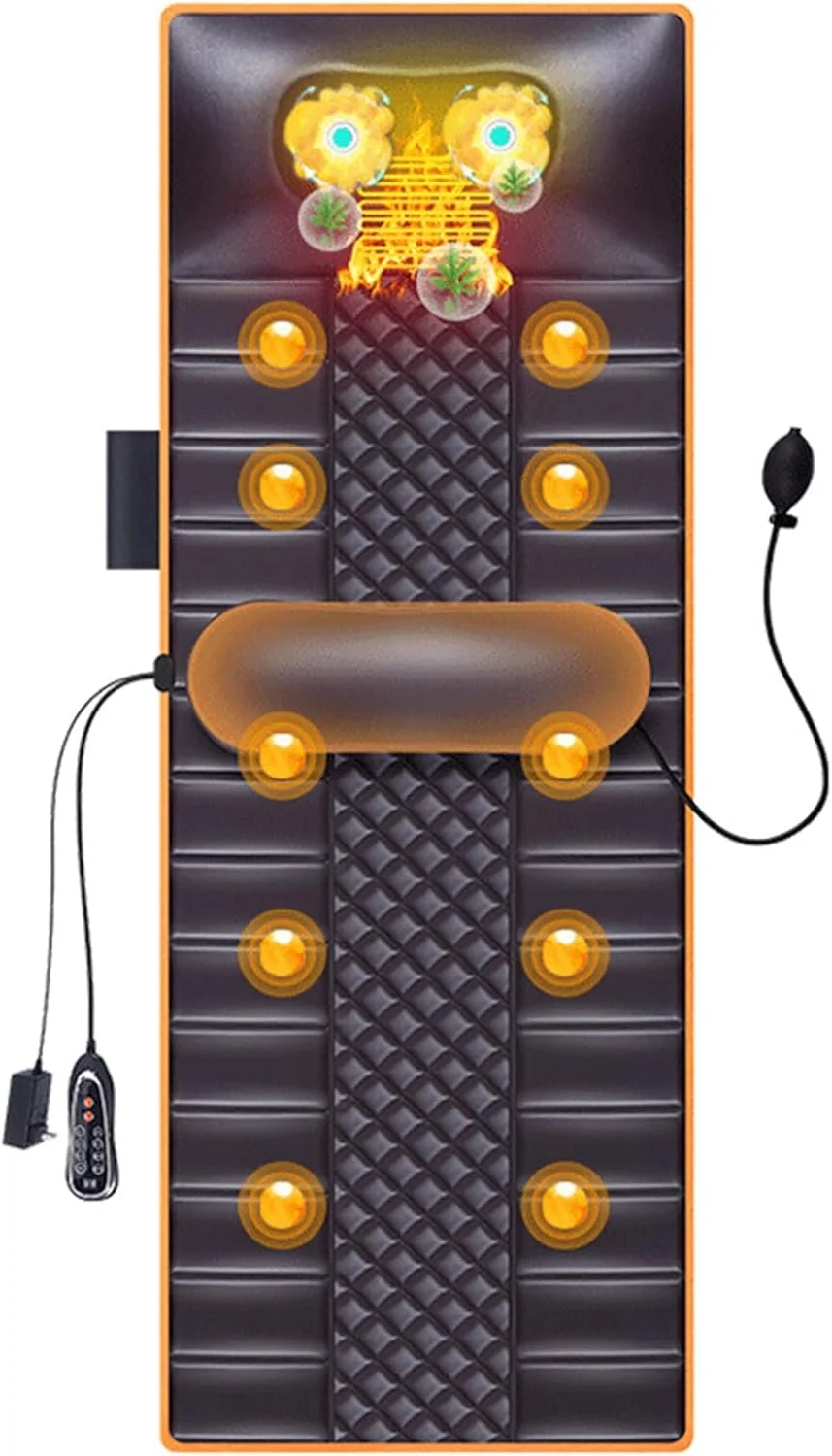 تشک ماساژور تمام بدن با گرما، ماساژ شیاتسو گردن، روکش صندلی ماساژ هوشمند برای تسکین درد کمر و پا