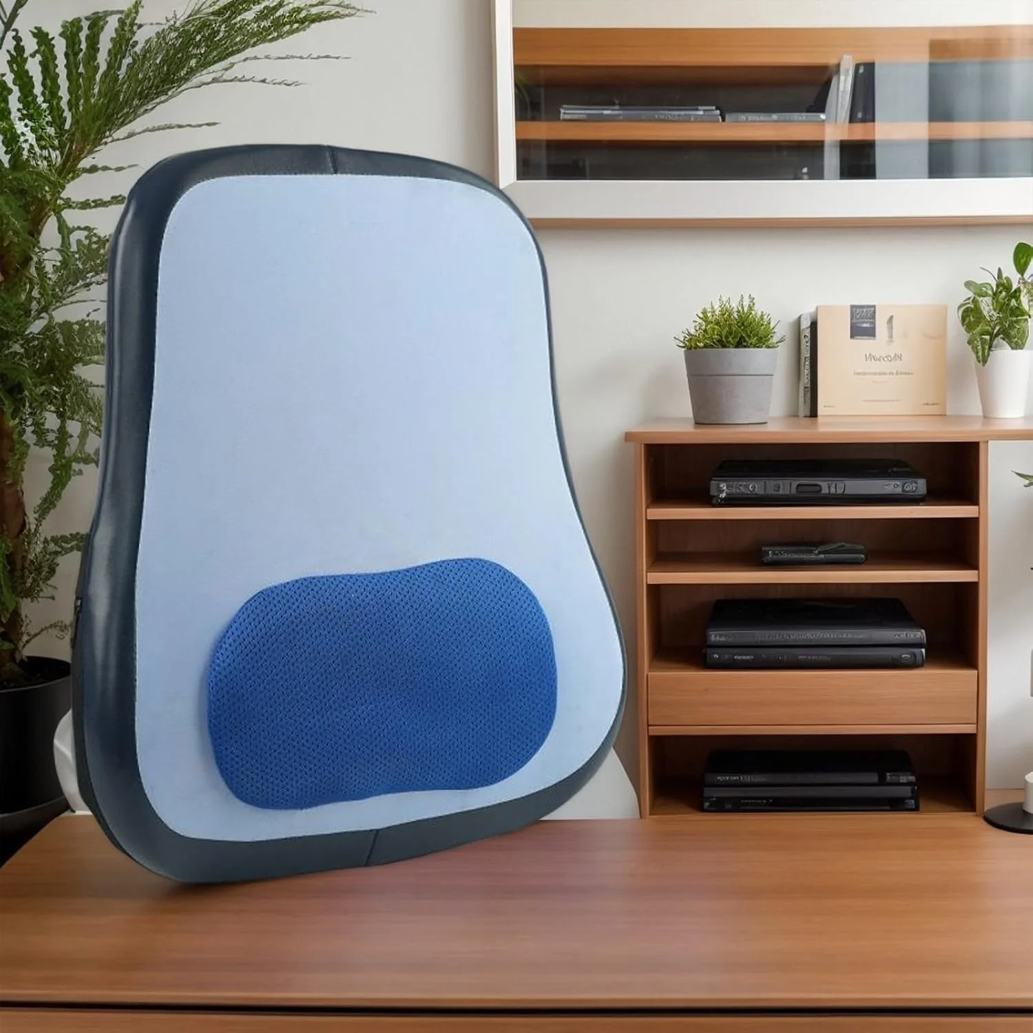 ماساژور گردن و کمر با گرما - کوسن برقی و بدون سیم برای پشتیبانی از کمر، مناسب برای زنان و مردان، محل کار، ریکاوری ورزشی، خانه، مسافرت، صندلی ماشین و صندلی