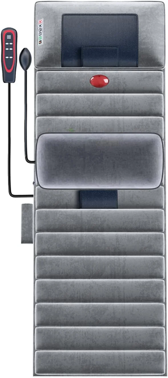 تشک ماساژ چند منظوره گرمایشی کل بدن، بالشتک ماساژور گردن و کمر، پد تشک ماساژ ویبره برای تسکین درد کمر، ستون فقرات و پا