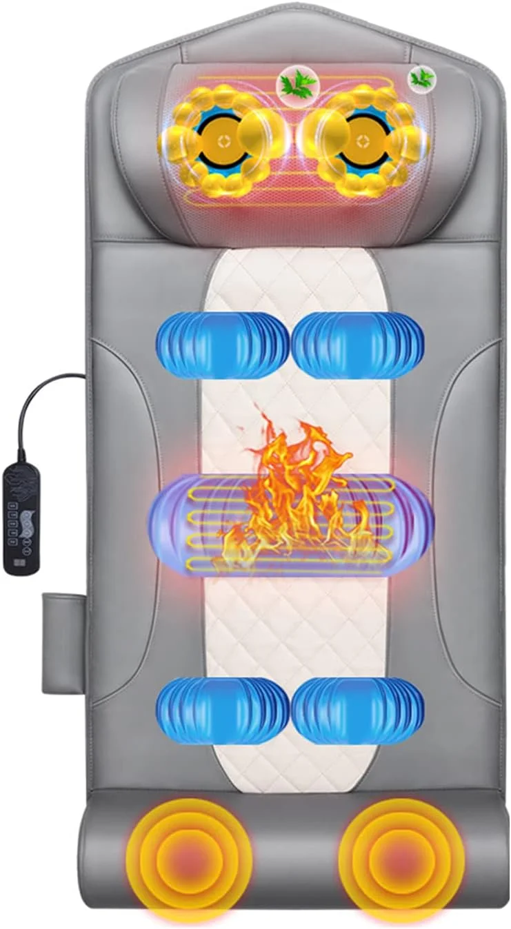 تشک ماساژ چند منظوره گرمایشی گردن و کمر، تشک ماساژ کل بدن برای تسکین درد کمر، 4 حالت ماساژ