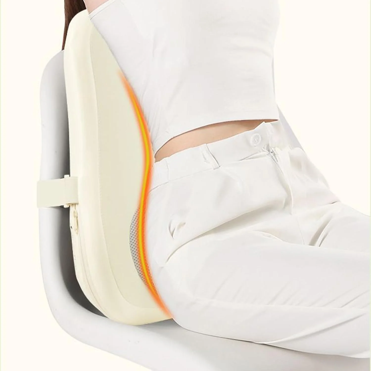 ماساژور گردن و کمر با گرما - ماساژور گردن با گرما - کوسن برقی بی سیم برای پشتیبانی از کمر برای مردان، زنان، ریکاوری ورزشی، مسافرت، صندلی ماشین، خانه