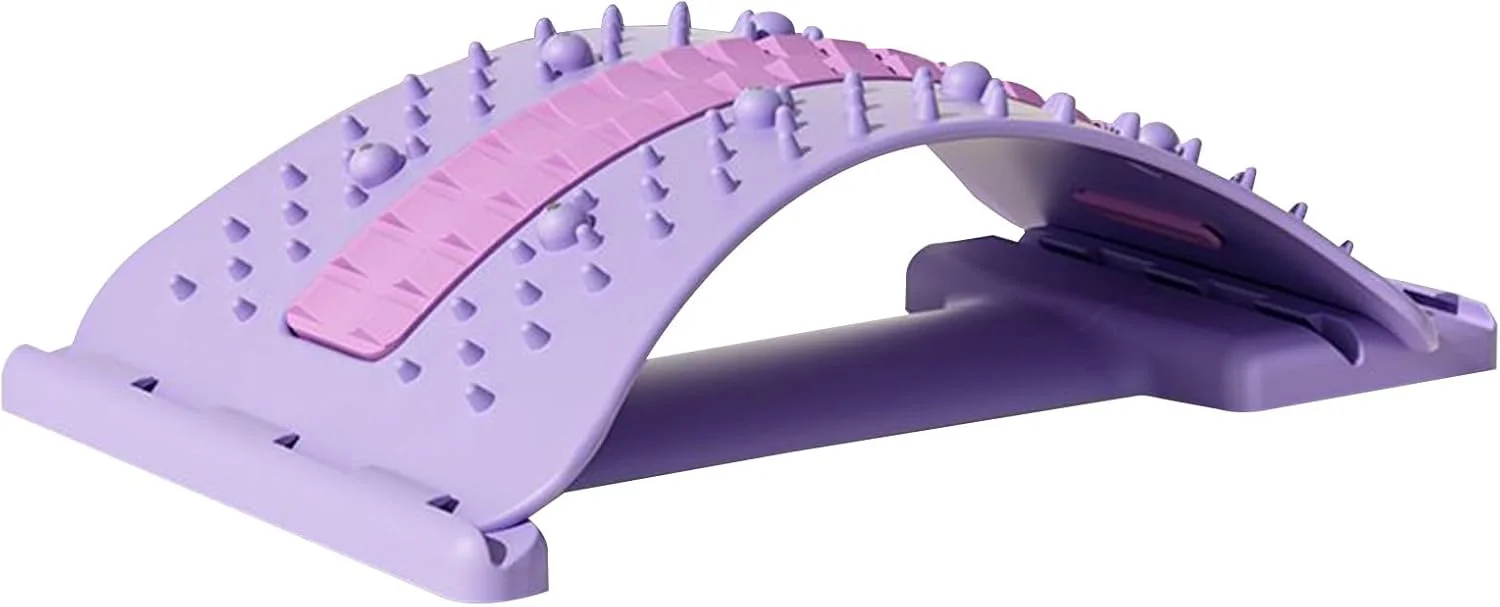تخته پشتیبانی کمری، کشش دهنده کمر 38X25CM برای تسکین درد، تخته پشتیبانی کمری ماساژور با 3 سطح قابل تنظیم، اصلاح کننده وضعیت ارگونومیک کمر، مناسب برای آقایان و بانوان