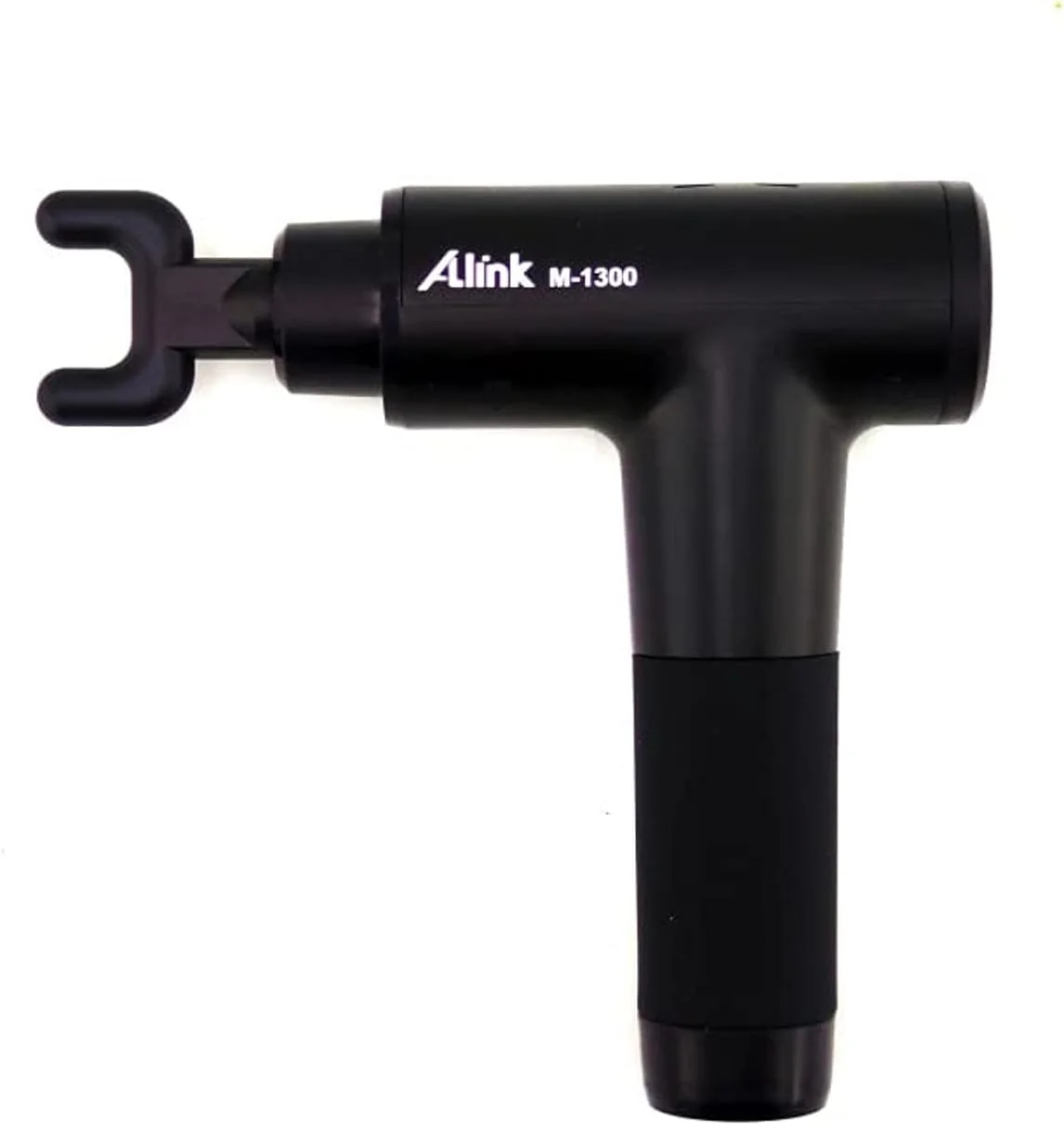 ماساژور تفنگی آلینک، ماساژور دستی ضربه‌ای بی‌سیم با موتور براشلس، 5 سرعت، دستگاه ماساژ ضربه‌ای فوق‌العاده بی‌صدا، مشکی