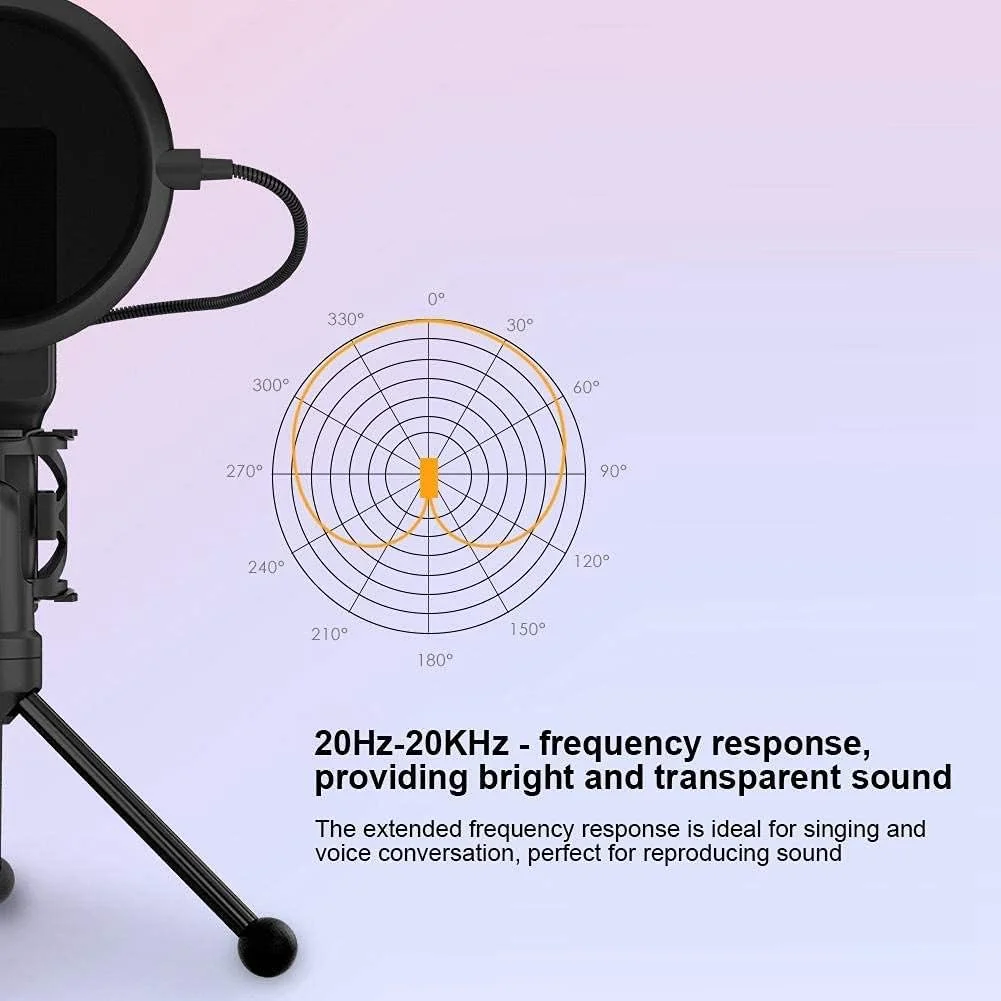 میکروفون USB، میکروفون کاندنسر قابل تنظیم 360 درجه با پایه سه پایه، توری دو لایه برای ضبط موسیقی، آواز، جلسه و غیره. میکروفون USB، میکروفون کاندنسر قابل تنظیم 360 درجه با پایه سه پایه، توری دو لایه برای ضبط موسیقی، آواز، جلسه و غیره.