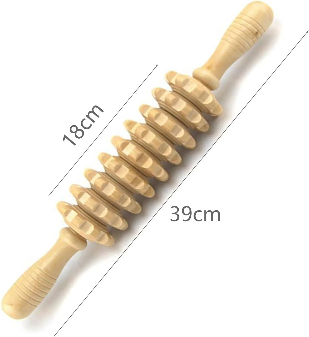 ابزار ماساژ چوبی، غلتک ماساژ درمانی، غلتک چوبی ماساژور، میله غلتکی ماساژ دستی برای آرامش بدن