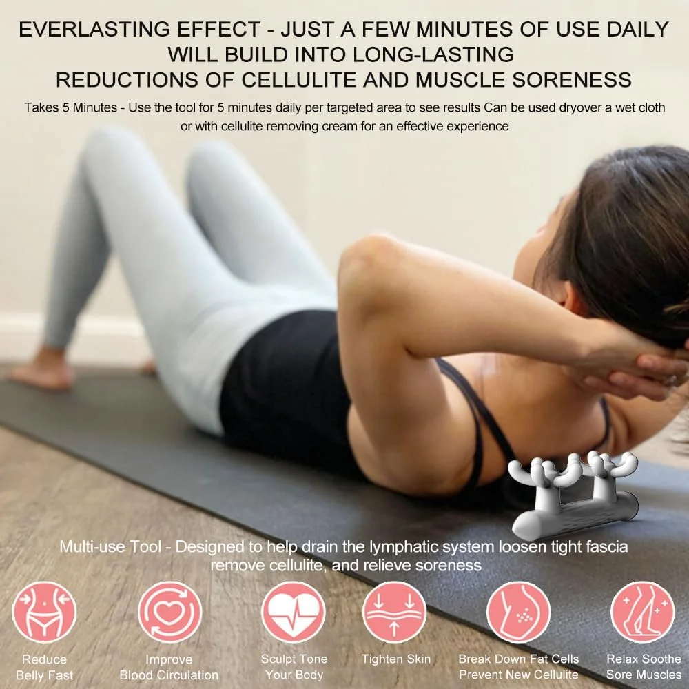 ابزار ماساژ فاسیا Azonee، برای تسکین سلولیت و رهاسازی نقاط ماشه ای، دستگاه ماساژ میوفاشیال دستی با گره های بافتی عمیق برای گردن، کمر و پاها