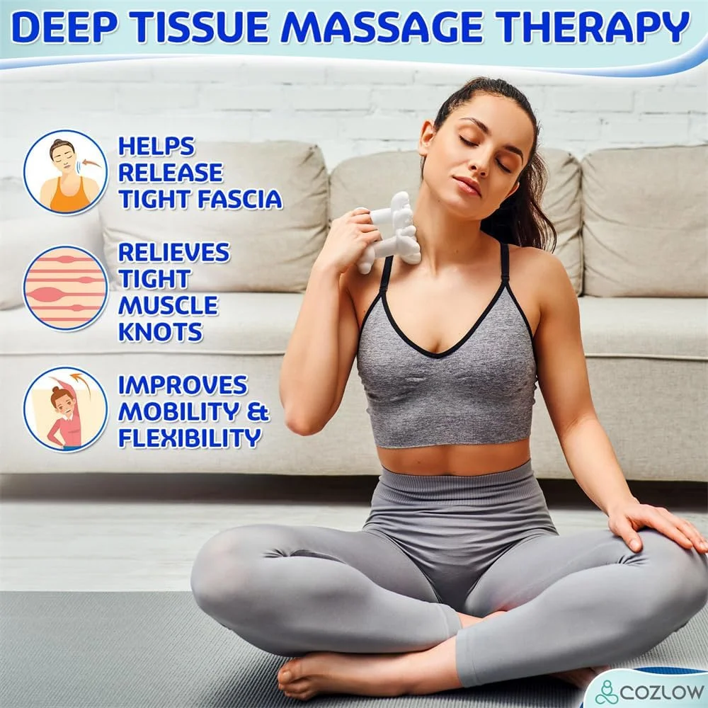ابزار ماساژ فاشیا آزونی، برای تسکین درد نقاط ماشه ای، رهاسازی میوفاشیال، کاهش ظاهر سلولیت، گره های ماساژ بافت عمیق برای گردن، شانه، پاها