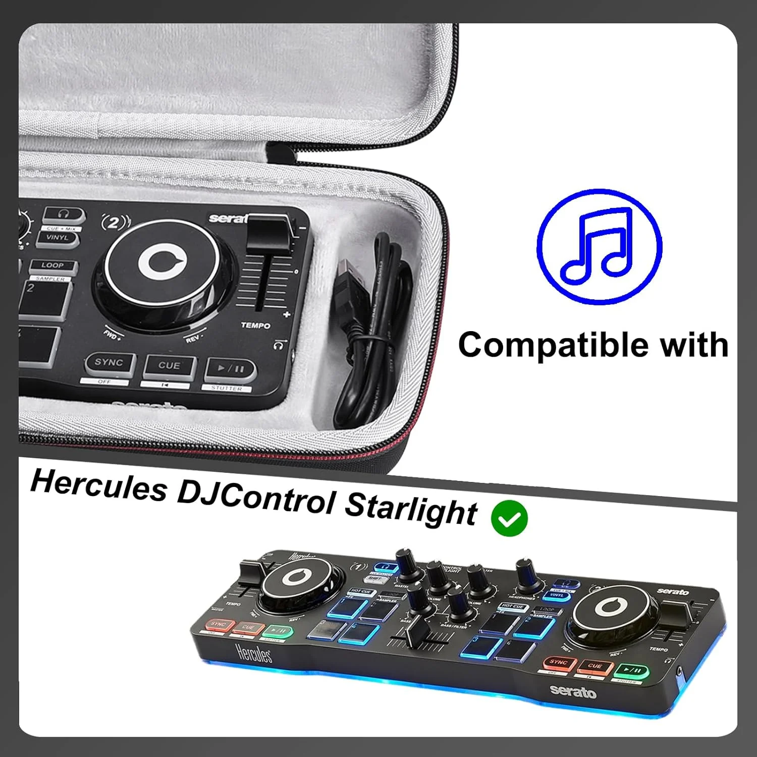 کیف محافظ کنترلر DJ مدل LTGEM مناسب برای Hercules Compact DJ DJControl Starlight - کیف حمل محافظتی و مقاوم