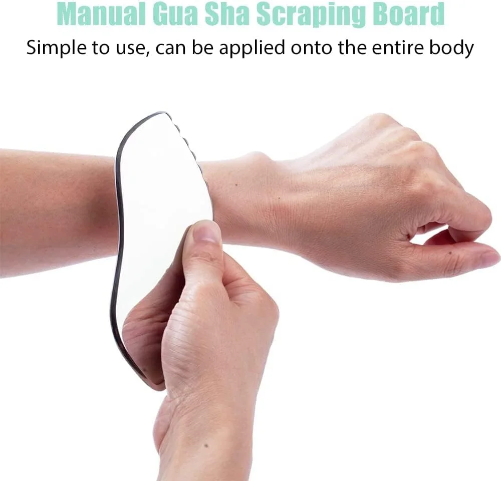 ابزار مجسمه‌سازی استیل ضد زنگ ELECDON، تخته ماساژ گوا شا میوفاشیال 6 لبه برای تسکین درد بافت نرم و فیزیوتراپی، مورد استفاده برای صورت، گردن، بازوها، شانه‌ها، پاها و مراقبت از بدن