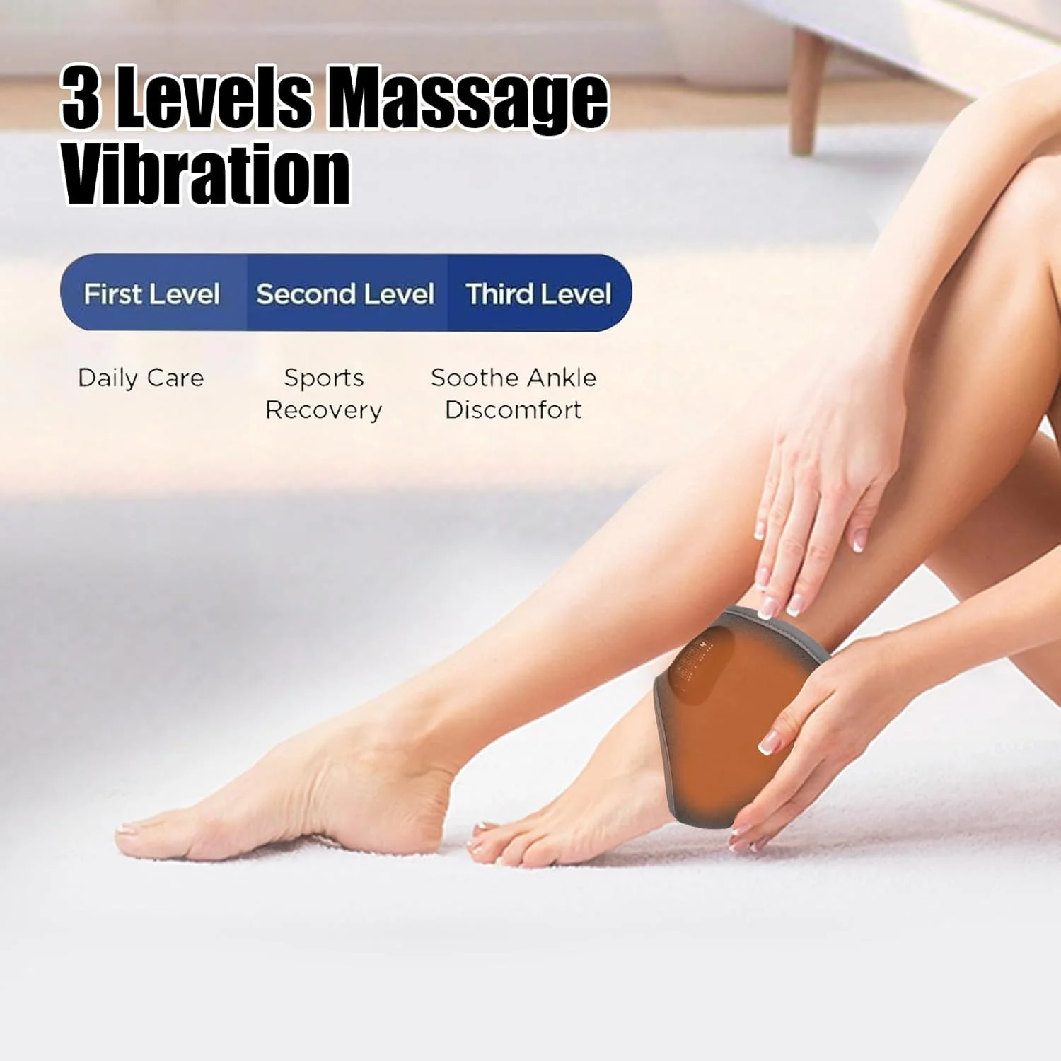 ماساژور مچ پا، ماساژور بی سیم پا با گرما و لرزش | لوازم جانبی مراقبت شخصی برای ریکاوری پاشنه پا، ریلکسیشن، سلامتی، اسپا، ورزش، مسافرت، حمام، زیبایی، تخت، یوگا