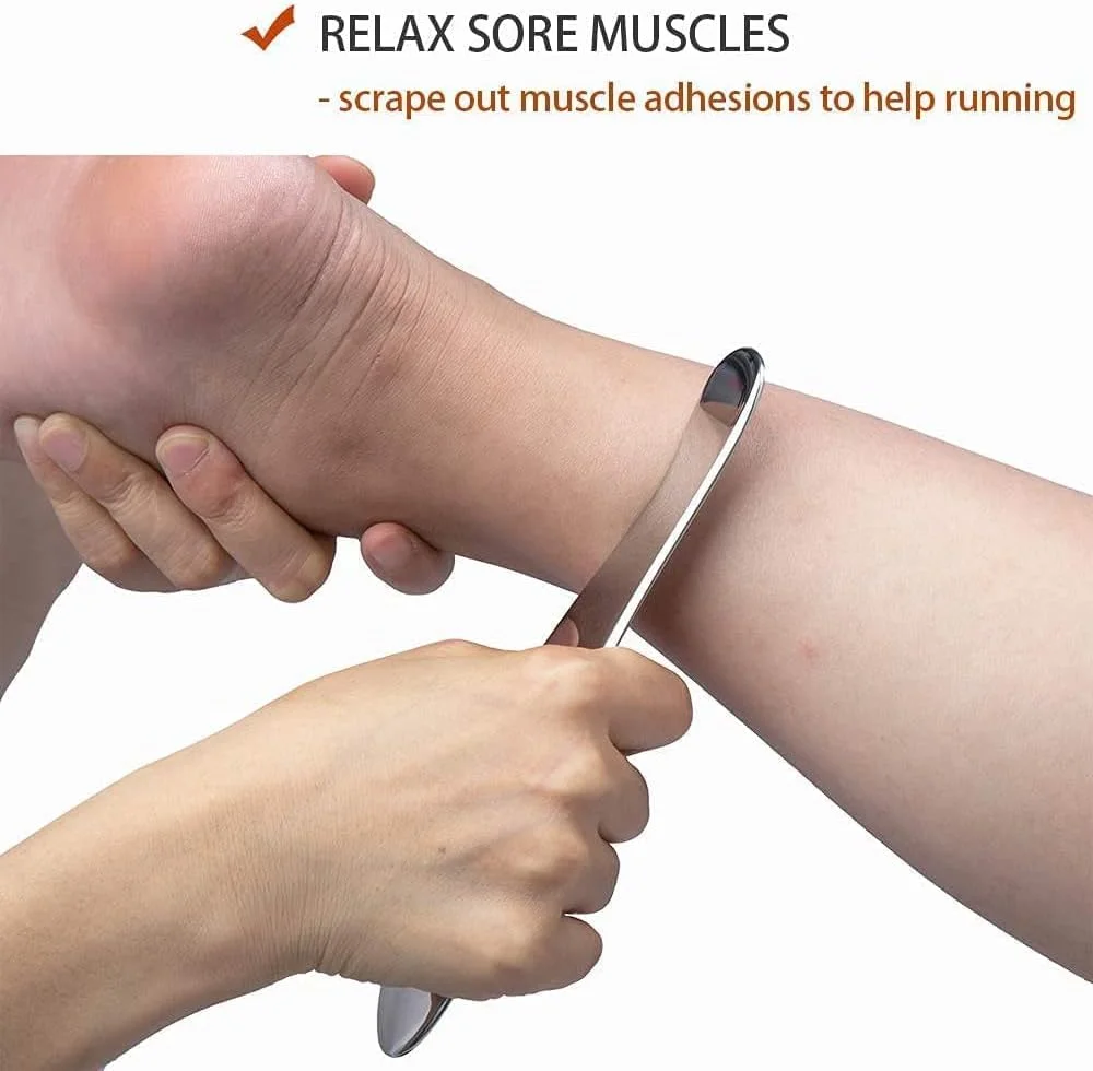 ابزار ماساژ TERRIFI، ابزار خراش استیل ضد زنگ، فیزیوتراپی، خراش بافت نرم، ریلکس کردن بافت نرم، کاهش سردرد، گردن درد و کمردرد