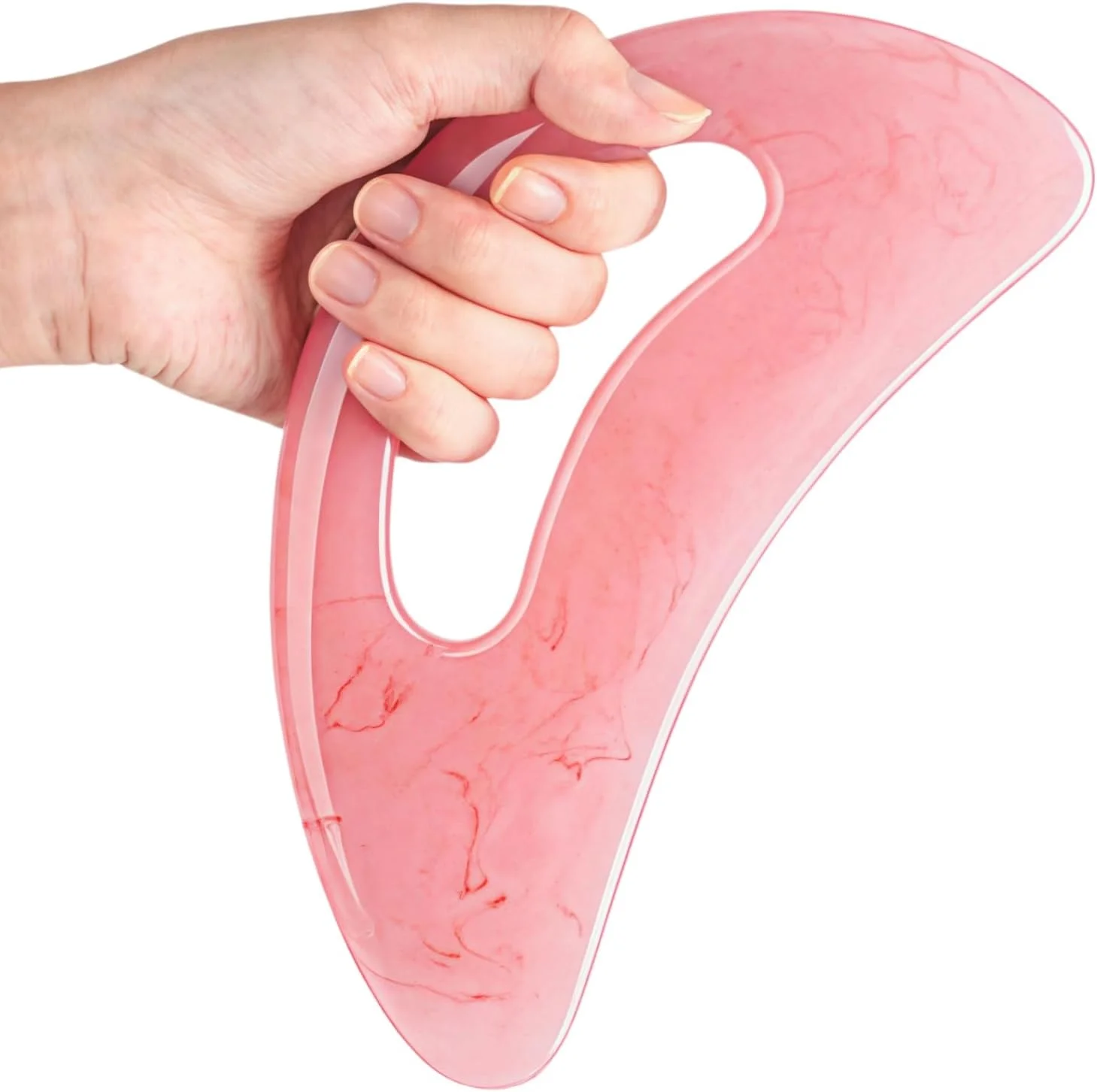 ابزار ماساژ گوا شا بدن، ماساژور بزرگ گوا شا، ماساژور تخلیه لنفاوی، ابزار خراش دادن برای ریلکسیشن عضلات و رفع خستگی با دسته برای صورت، گردن، پشت، پاها و عضلات