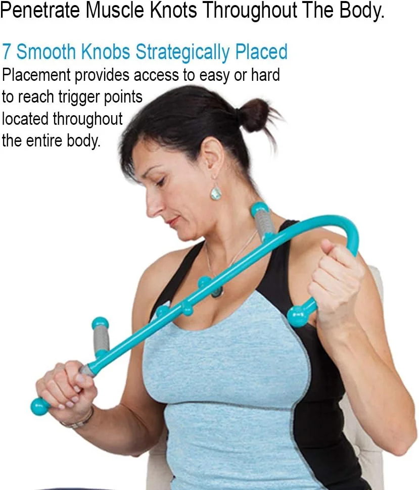 ابزار ماساژ نقطه ماشه ای بدن برای گردن یا کل بدن. شبیه قلاب، این میله ماساژ با دسته های ارگونومیک به اعمال فشار به گره ها برای ابزار رهاسازی میوفاشیال کمک می کند. همراه با دستورالعمل