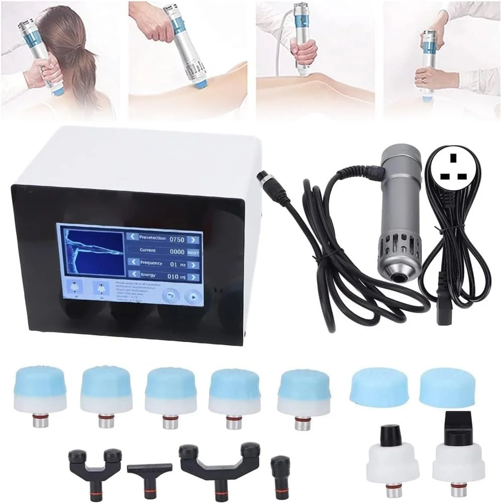 دستگاه ماساژور تسکین درد حرفه ای با موج شوک برای تسکین درد، ماساژ، فرم دهی بدن و درمان اختلال نعوظ به همراه 9 سری ماساژ