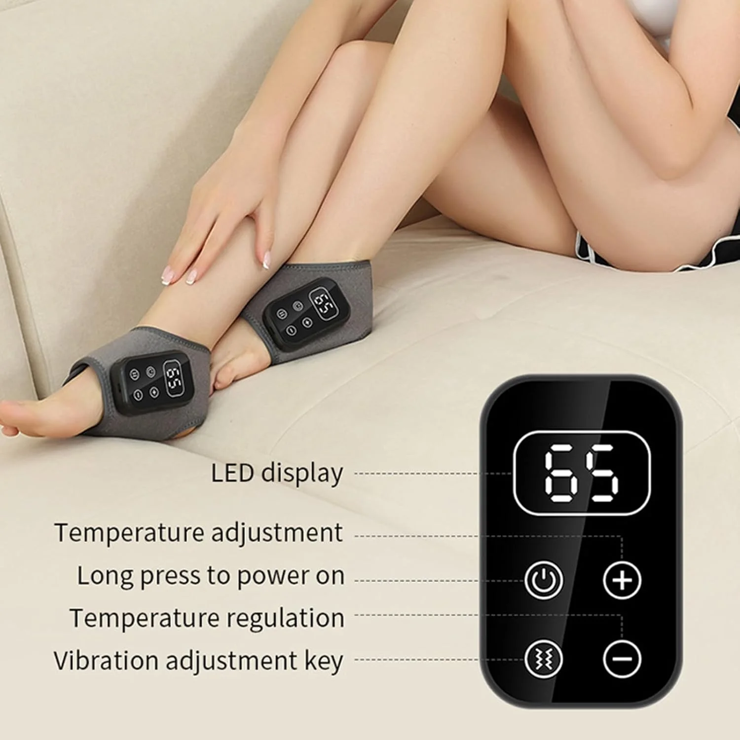 ماساژور پا و مچ پا | روکش برقی 5 حالته، مچ بند گرمایشی، برای مراقبت روزانه از پا، راحتی، تولد، منزل، مسافرت، دفتر کار برای آقایان، خانم ها و سالمندان