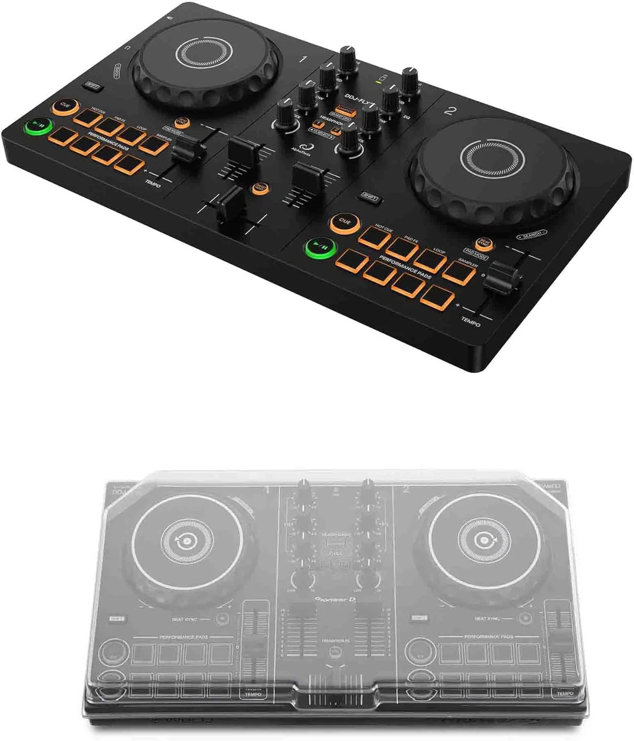 پکیج کنترلر دی‌جی همه‌کاره DDJ-FLX2 به همراه کاور محافظ - مشکی