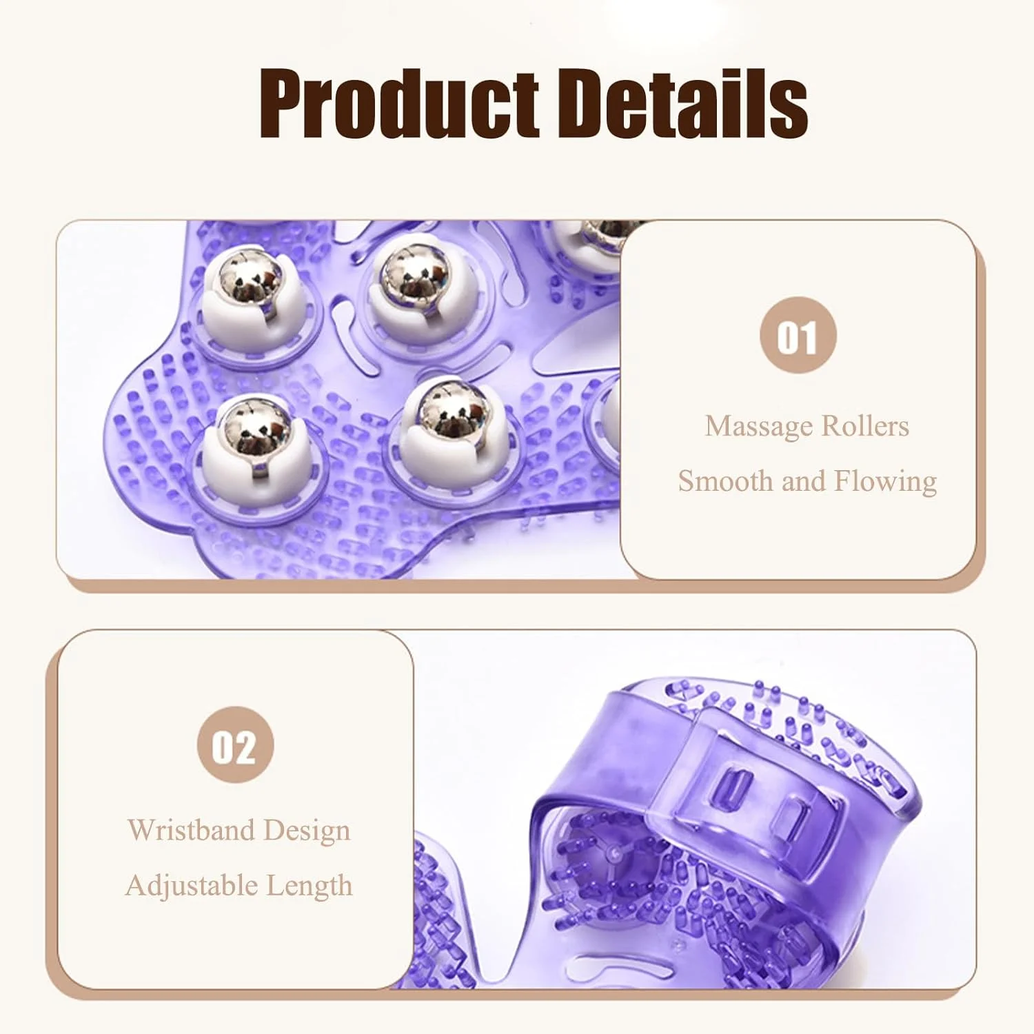 دستکش ماساژ با ۹ توپ ماساژ چرخشی استیل ضد زنگ، دستکش ماساژ دستی - ایده آل برای آرامش عضلات، بهبود گردش خون و کاهش استرس، دستگاه ماساژ