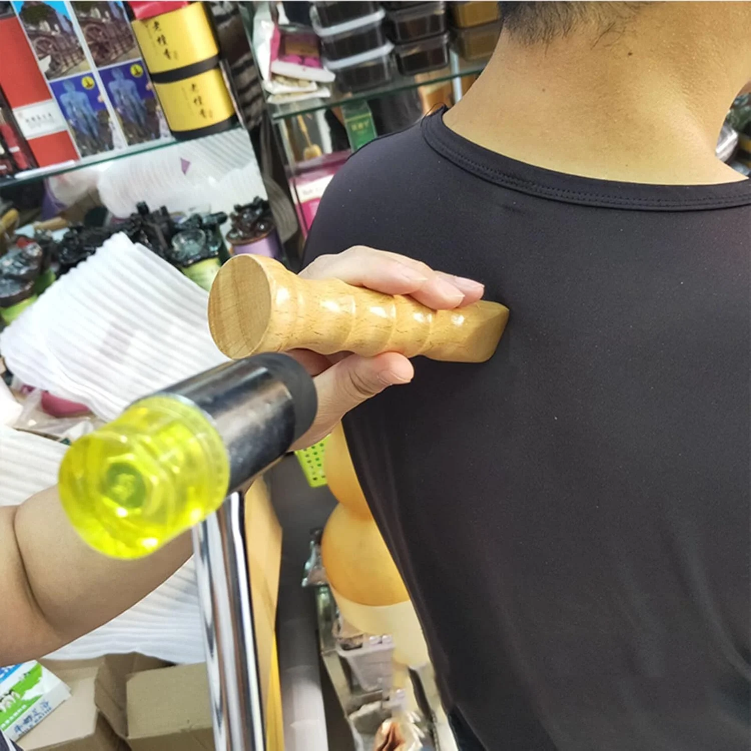 ست ماساژور چوبی چکشی، ست Tok Sen، ابزارهای ماساژ درمانی نقطه طب سوزنی برای تسکین درد عضلات بدن (C)