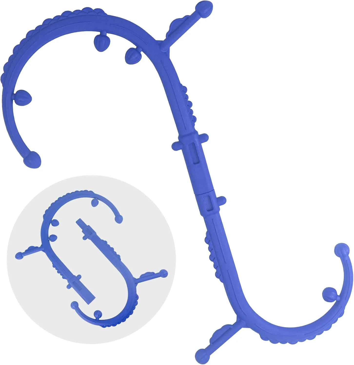 چوب ماساژ، عصای ماساژور دستی نقطه ماشه ای برای کمر و گردن، ابزار خودماساژ بافت عمیق برای گره های عضلانی و رهاسازی میوفاشیال، برای تسکین درد و ریکاوری عضلات، آبی