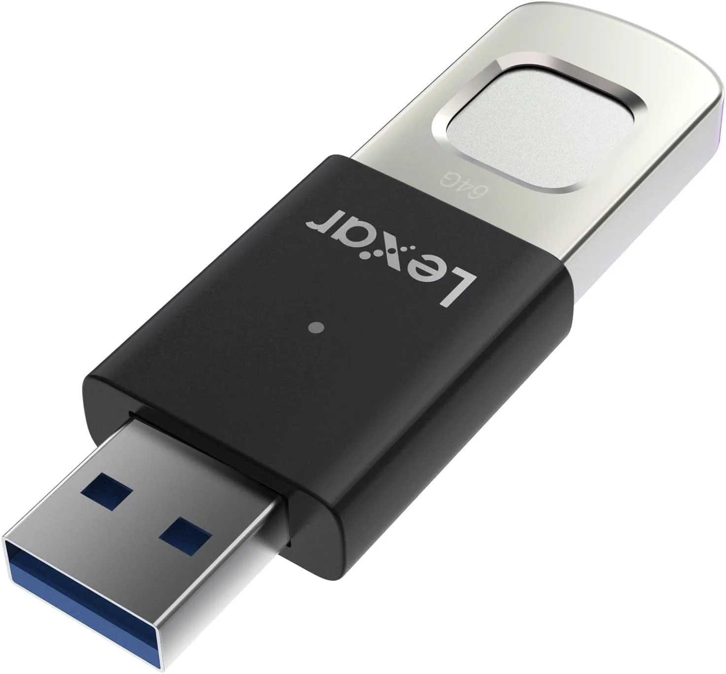 فلش مموری 256 گیگابایتی Lexar JumpDrive Fingerprint F35 PRO USB 3.2 Gen 1، سرعت خواندن/نوشتن تا 400/350 مگابایت بر ثانیه، افزایش فضای ذخیره سازی و پشتیبان گیری، رمزگذاری 256 بیتی AES و اثر انگشت، مشکی (LJDF35P256G-RNBNG)