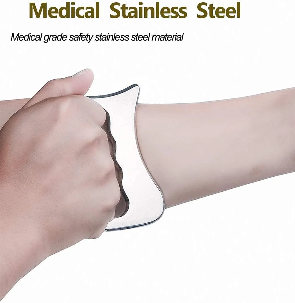 ابزار گوا شا ELECDON از جنس استیل ضد زنگ - ابزار ماساژ خراش برای تحرک بافت نرم، فیزیوتراپی برای پشت، پاها، بازوها