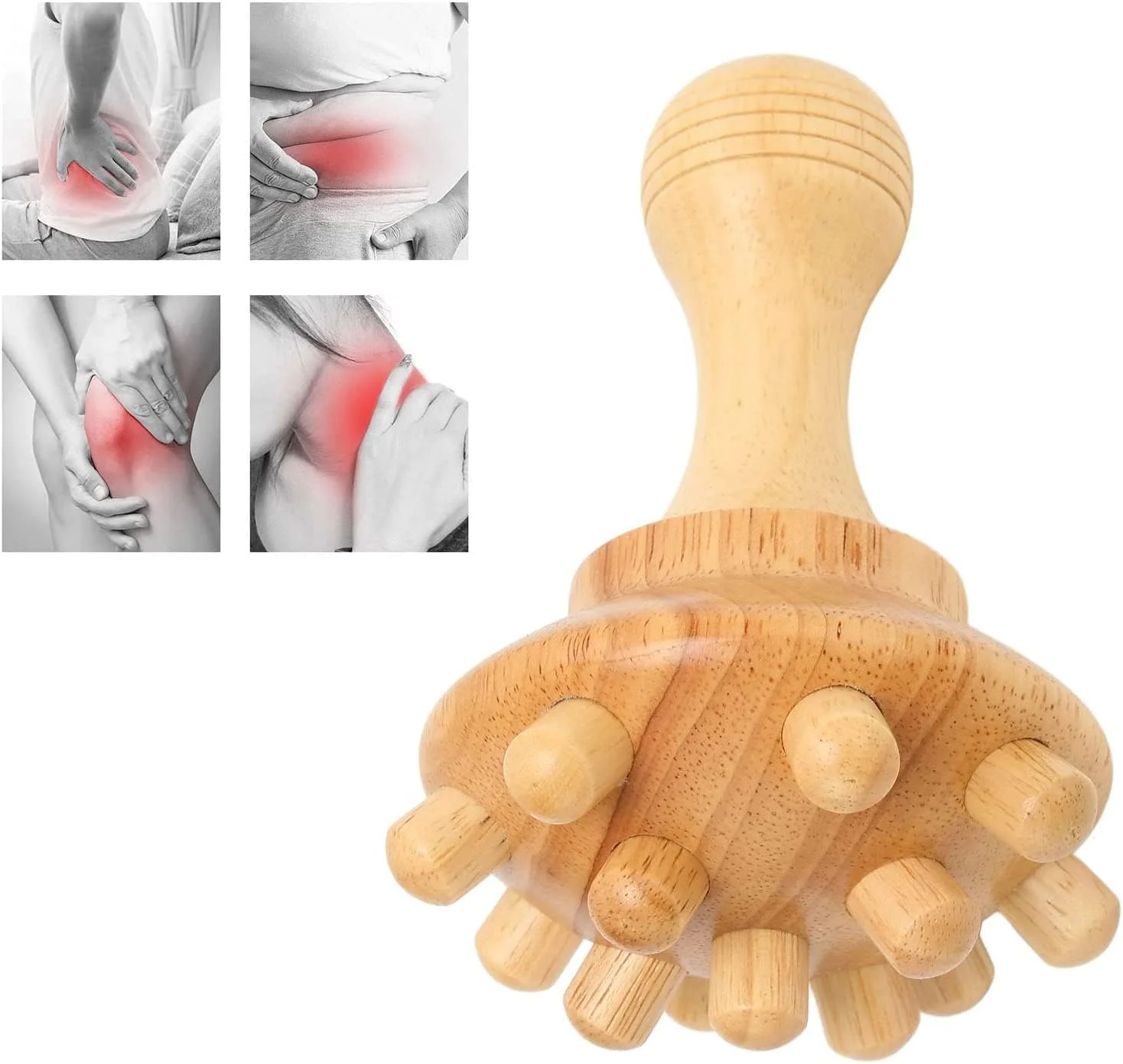 ابزار ماساژ چوبی اختاپوس ELECDON، ماساژور دستی بدن برای مادروتراپی و تخلیه لنفاوی، کاهش موثر سلولیت و فرم دهی بدن