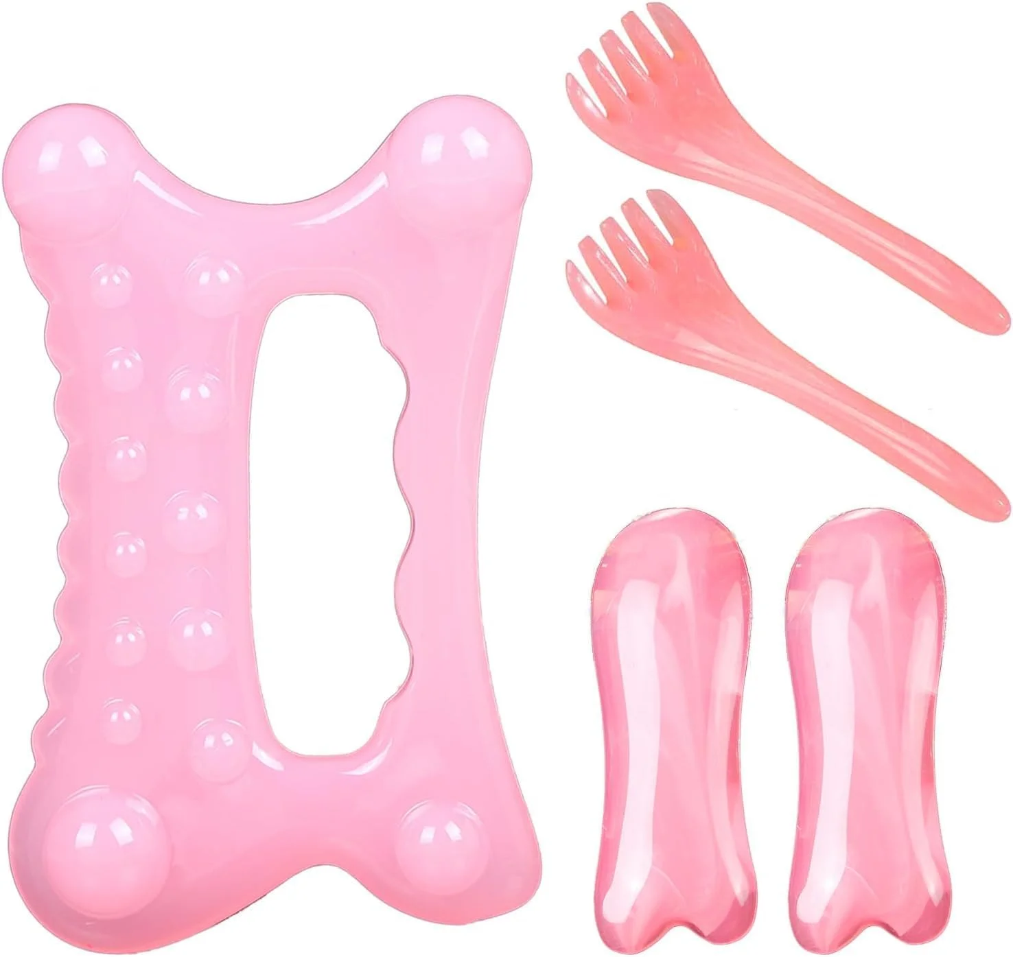 ابزار گوا شا BIGTHREE، ابزار تمام بدن با تخته خراش صورت و تخته ماساژ سر برای سلولیت، فرم دهی و تسکین درد، برای استفاده پا، گردن، کمر، صورت، ایده آل برای اسپا خانگی و هدایای تعطیلات